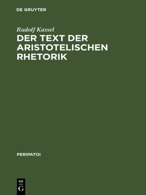 cover image of Der Text der aristotelischen Rhetorik